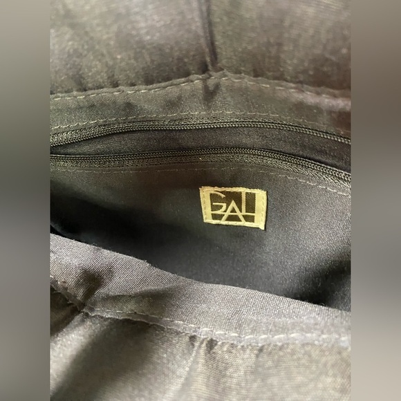 GAL Dark Brown Leaf Fringe Beaded Handle Boho Bag EUC - Picture 7 of 10